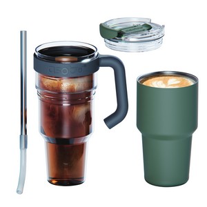 Open Lid with Straw and Mug