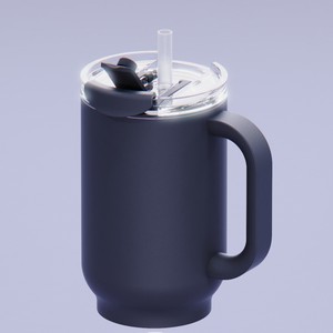 Open Lid Tumbler with Straw