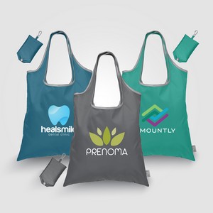Santorini RPET - Recycled Foldaway Shopping Tote Bag - ColorJet