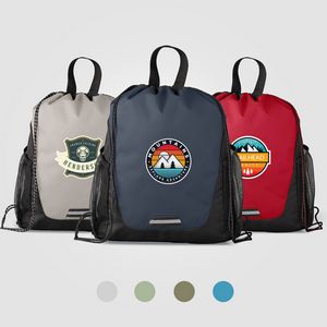 [ULE-T] Jotun Recycled Polyester Pocketed Drawstring Bag - 2.6 gal - Heat Transfer