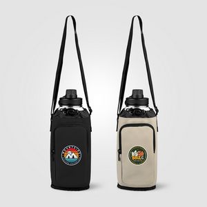 [ULF-T] Malmö Recycled PU Zipper Pocket Bottle Bag - 60 oz - Heat Transfer