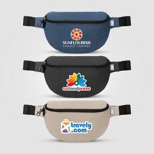 Helsinki rPET Anti-Theft Hook-Zip Waist Bag – 2L -Heat Transfer