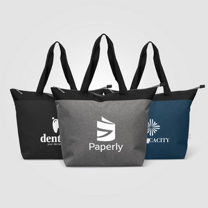 [UMX] Metropolis™ 600D Recycled Polyester Zippered 44-can Cooler Tote Bag - 20L - Silkscreen