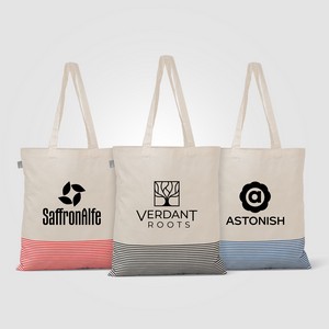 Aro Recycled 5oz Cotton Micro Stripe Tote Bag - 9.7L