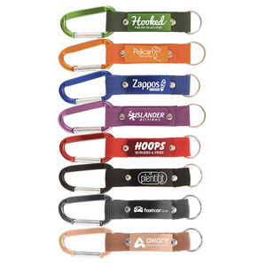 [LAJ] Strap Happy Keychain - Laser Engraved Key Tag with Carabiner & Mesh Strap