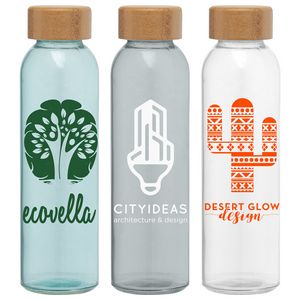 [WDM] Alpine - 17 oz. Glass Bottle with Bamboo Lid