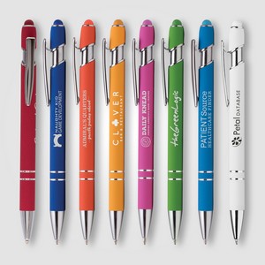 Ellipse Softy Brights w/Stylus - Laser Engraved - Metal Pen
