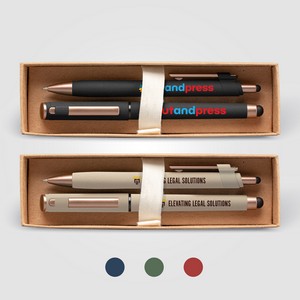 [GQO] York Recycled Plastic Bronze Trim Pen Gift Set