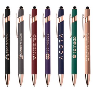 Ellipse Softy Rose Gold Classic Pen w/ Stylus and Mirror Laser