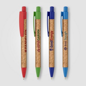 [AHZ-C] Bali Cork Pen with Wheat Plastic Trim - ColorJet