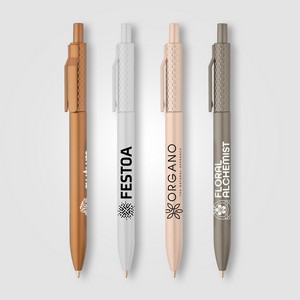 Vale Recycled Plastic Diamond Textured Metallic Pen