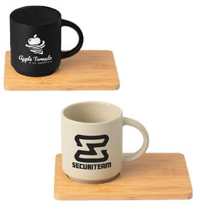 [MVJ] Café Duo - 11 oz. Ceramic Mug & Bamboo Board Set