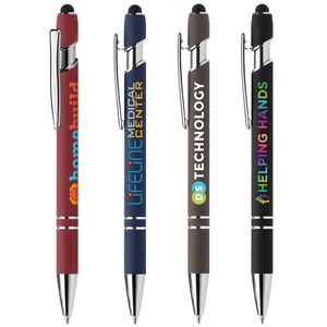 [MZJ-C] Ellipse Softy Recycled Aluminum Pen w/ Stylus + Anti-Fraud Ink - ColorJet