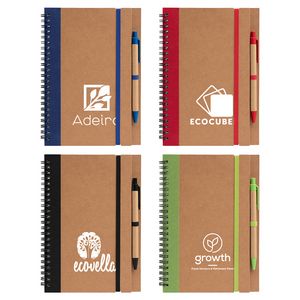 [NXJ] Kraft Hard Cover Spiral Notebook with Pen
