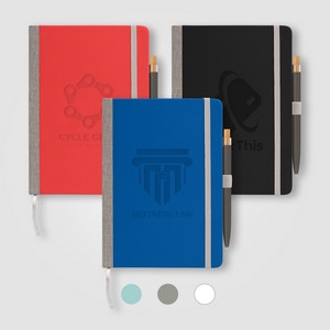 [NXK-D] Steinbeck Recycled Hard Cover Journal & Pen Set - A5 5.9" x 8.3" - Deboss