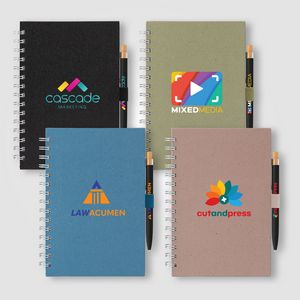[NZT-C] Terra Recycled Milk Carton Hard Cover Spiral A5 Notebook & Reborn Pen Set