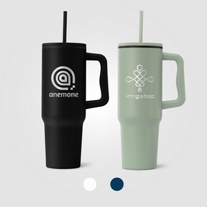 [WEV-L] Polar - 40 oz. Stainless Steel Tumbler with Plastic Liner and Straw - Laser