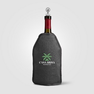 [YCV-T] Nest Recycled Polyester Heathered Wine Bottle Cooler – 6.4 x 8.9" -Heat Transfer