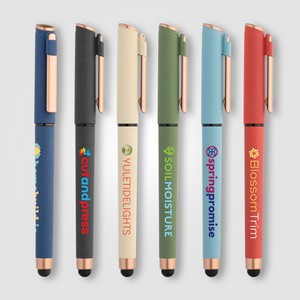 [ALM-C] York Recycled Plastic Bronze Trim Stylus Gel Pen -ColorJet