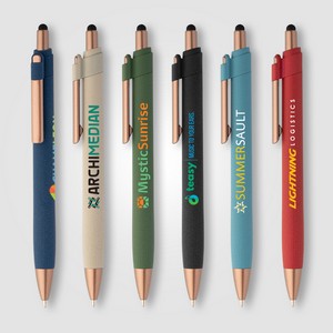 [ALN-C] York Recycled Plastic Bronze Trim Stylus Ballpoint Pen -ColorJet