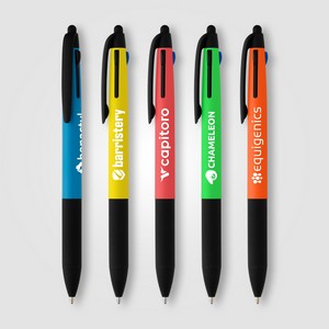 [AME] Malta Recycled Plastic 3-in-1 Stylus Neon Grip Multi-Ink Pen