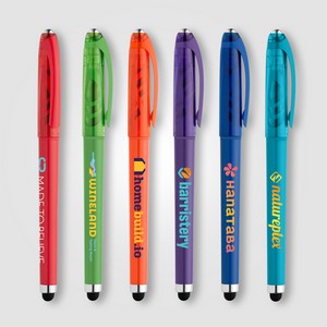 [AMW-C] Prism Recycled Plastic Fidget Ball Stylus Gel Pen - ColorJet