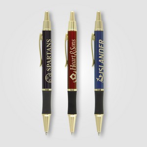 [DXL-LM] Matrix Grip Pen w/ Gold Top & Accents - LaserMax - Metal Pen