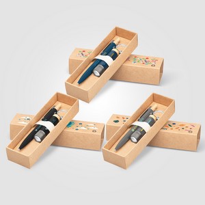 [GQM] Reborn Recycled Aluminum Bamboo Accented Pen & Flashlight Gift Set – Full Color Inkjet All