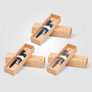 [GQN] Reborn Recycled Aluminum Bamboo Accented Pen & Flashlight Gift Set - Laser