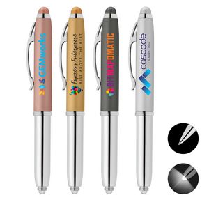 [MSL-C] Vivano Softy Metallic Pen w/ LED Light and Stylus - ColorJet