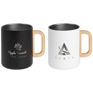 [MVC-L] Vancouver - 18 oz. Stainless Steel Double Wall Mug with Bamboo Handle - Laser