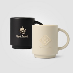 [MVR-L] Café Duo - 11 oz. Ceramic Mug & Bamboo Board Set - Ceram-X