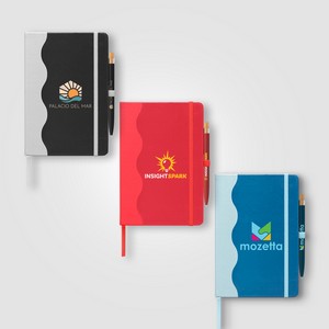 [NEB-C] Grete Recycled PU Wave Pattern Journal Pen Set - A5 - ColorJet