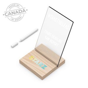 [4151] ClearPad Eco : Reusable clear memo pad with maple wood base