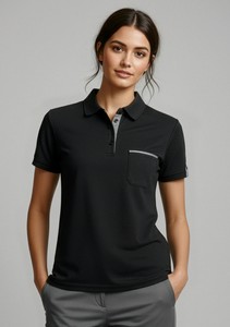 [P305LS] Edge Contrast Check Ladies' Polo Shirt