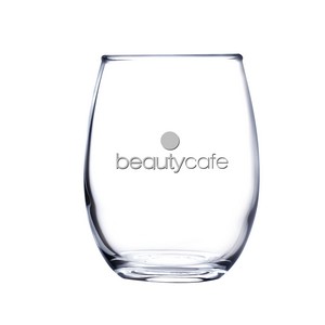 9 oz Stemless White Wine Glass (Deep Etch)