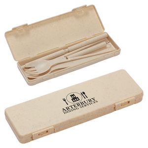 [WKA-PT22] 6-in-1 Portable Wheatstraw Tableware Set