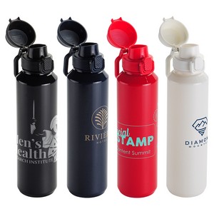 Switchback 27 oz RPET Bottle with Snap-Top Lid & Carabiner