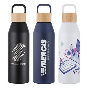 Clive 24 oz Recycled Aluminum Bottle with Bamboo Lid