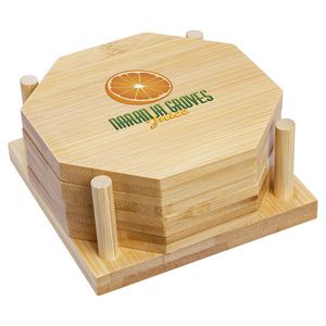 [WKA-BC23] Bamboo 4-Piece Coaster Set