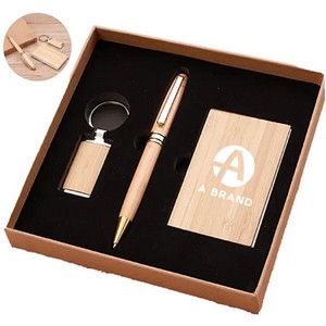 [BFCAD-SOXXO] Bamboo Card Holder & Pen Gift Set
