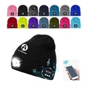 USB Rechargeable Bluetooth Beanie Hat with LED Light