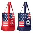 American Flag Non-Woven Tote Bag w/ 210D Pocket