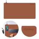 DeskShield Charge Contemporary Desk Mat with Built-in Wireless Charging (cognac)